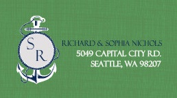 Green and Navy Anchor Address Label