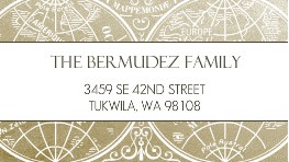 Antique Map Address Label