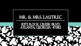 Black White and Teal Floral Address Label Black White and Teal Floral Address Label