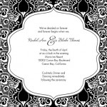 Black and White Lace Wedding Invitation