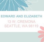 Blue Coral and White Daisy Adress Label Blue Coral and White Daisy Adress Label