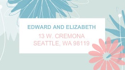 Blue Coral and White Daisy Adress Label Blue Coral and White Daisy Adress Label