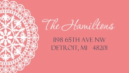 Coral Lace Address Label Coral Lace Address Label
