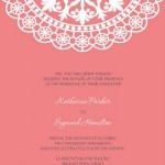 Coral Lace Wedding Invite