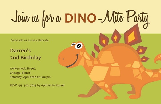 Dinosaur Birthday Invite