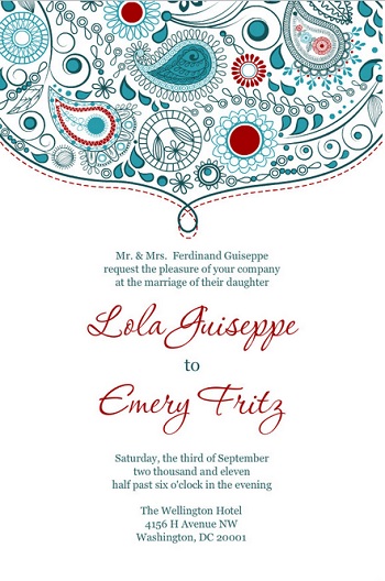 Paisley Wedding Invite