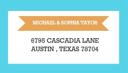 Blue and Coral Adress Label Blue and Coral Adress Label