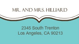 White and Aqua Adress Label White and Aqua Adress Label