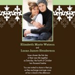 Mint and Brown Wedding Invitation