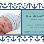 Blue Anchors Boy Baby Announcement