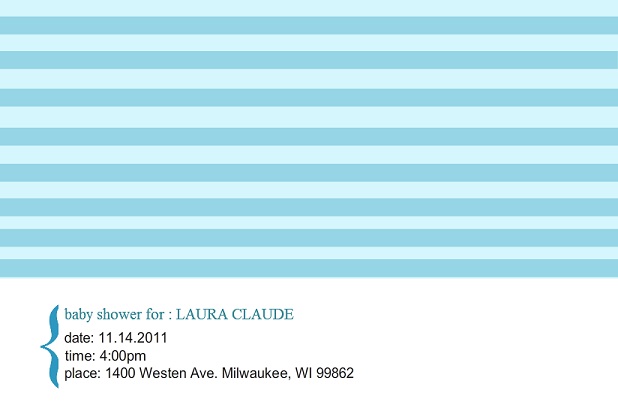 Blue Stripes>s Modern Baby Shower Invitation