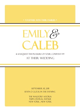Classic Pale Yellow Wedding Invitation