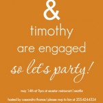 Faded Orange Engagement Party Invitation