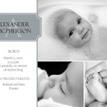 Grey Nameplate Photo Baby Announcement