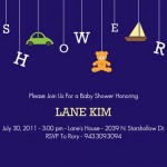 Navy Blue Mobile Baby Shower Invitation