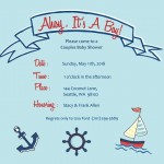 Sailing Themed Boy Baby Shower Invitation