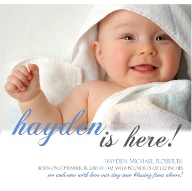 Sweet and Simple Photo Birth Announcement Sweet and Simple Photo Birth Announcement