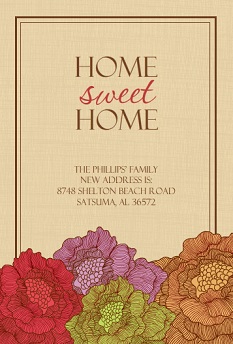 Home Sweet Home Linen Floral Moving Announcement