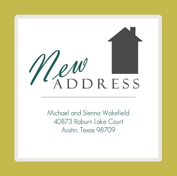 Trendy Green New Address Moving Announcement