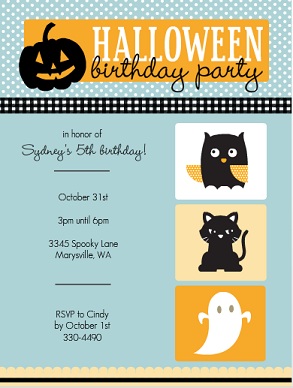 Cute Halloween Animals Halloween Birthday Party Invitation Cute Halloween Animals Halloween Birthday Party Invitation