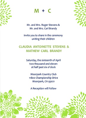 Modern Blue And Green Floral Wedding Invite Modern Blue And Green Floral Wedding Invite
