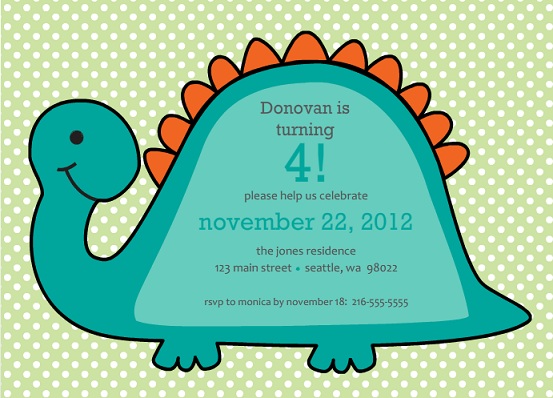 Dino Birthday Party Invite