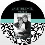 Elegant Black White And Aqua (Set) Save The Date Announcement Elegant Black White And Aqua (Set) Save The Date Announcement