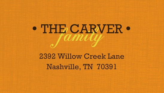 Family Pumpkin Carving Night Address Label