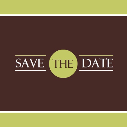 Green And Brown Modern Save The Date