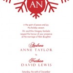 Snowflake Red Monogram Wedding Invitation
