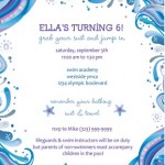 Swirly Swim Party Invitation