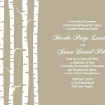 Taupe Winter Birch Wedding Invitation