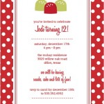 Red And White Dots Holiday Birthday Invitation Red And White Dots Holiday Birthday Invitation