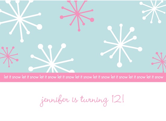 Snowflake Banner Holiday Birthday Invitation Snowflake Banner Holiday Birthday Invitation