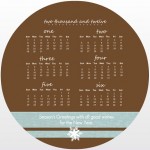 Brown Linen And Blue Snowflake Business Calendar Holiday Card Brown Linen And Blue Snowflake Business Calendar Holiday Card
