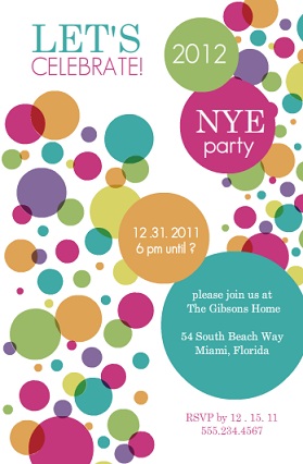 Colorful Confetti New Years Invite Colorful Confetti New Years Invite