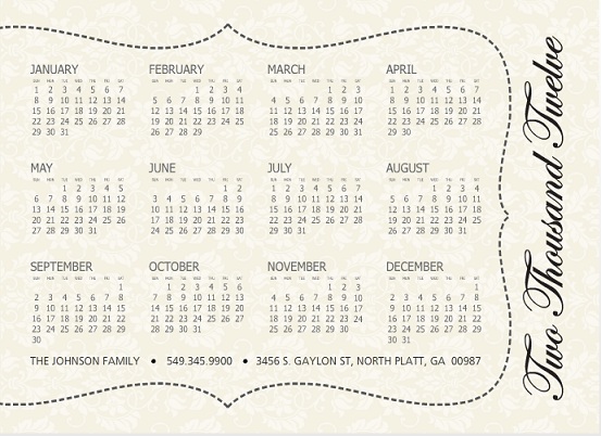 Damask Cream And White Calendar Damask Cream And White Calendar