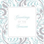 Elegant Silver And Blue Swirls Business Holiday Card Elegant Silver And Blue Swirls Business Holiday Card