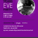 Purple Disco Party New Years Invitation Purple Disco Party New Years Invitation
