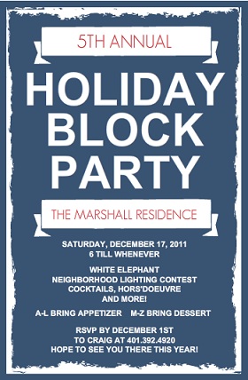 Snow Covered Blue Holiday Party Invitation Snow Covered Blue Holiday Party Invitation