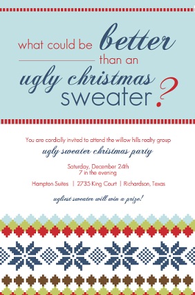 Ugliest Sweater Business Holiday Party Invitation Ugliest Sweater Business Holiday Party Invitation