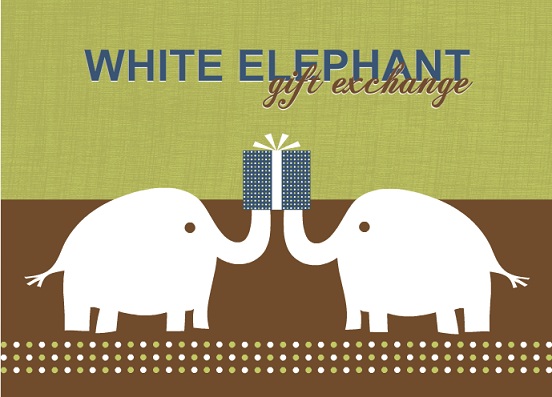 White Elephant Gift Exchange Holiday Party Invitation White Elephant Gift Exchange Holiday Party Invitation