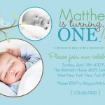 Bright Blue First Birthday Invitation Bright Blue First Birthday Invitation