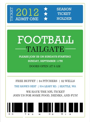 Season Ticket Holder Football Invitation
