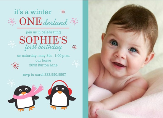 Winter One Derland First Birthday Invite Winter One Derland First Birthday Invite