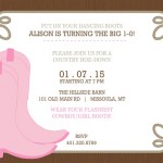 Dancing Boots Brown And Pink Birthday Party Invitation Dancing Boots Brown And Pink Birthday Party Invitation