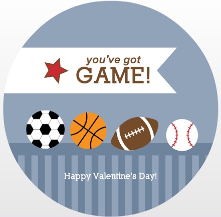 Sports Balls And Stripes Valentines Day Card