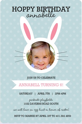 A Very Hoppy Birthday Easter Party Invitation