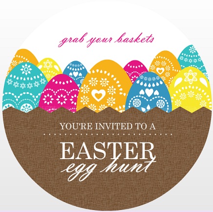 Basket Of Eggs Easter Party Invitation