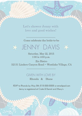 Beach Shell Bridal Shower Invite